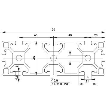 Profilo 40×120 – 8 cave leggero