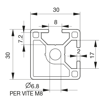 Profilo 30×30 – 2 cave a 90°