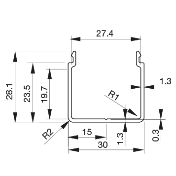 Canala profilo porta cavi 30×30
