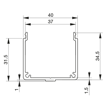 Canala profilo porta cavi 40×40