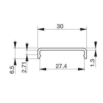 Coperchio profilo porta cavi 30×30