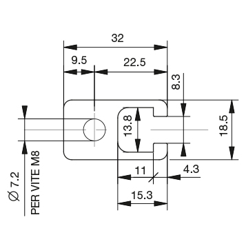 Profilo 18,5×32 – 1 cava