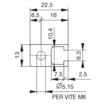 Profilo 13×22,5 – 1 cava ≠ 6