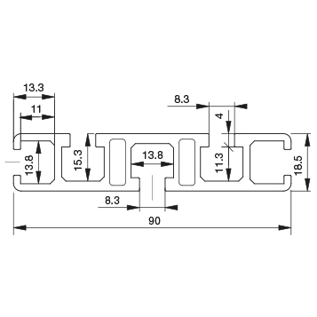 Profilo 18,5×90 – 5 cave leggero