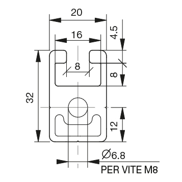 Profilo 20×32 – 1 cava pesante