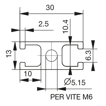 Profilo 13×30 – 2 cave ≠ 6