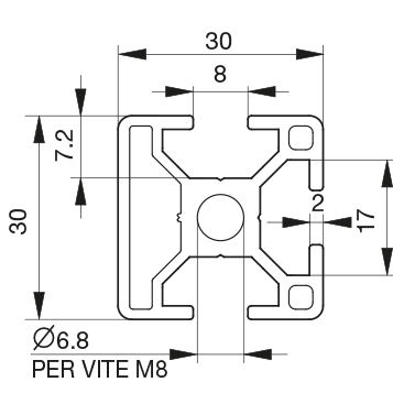 Profilo 30×30 – 3 cave