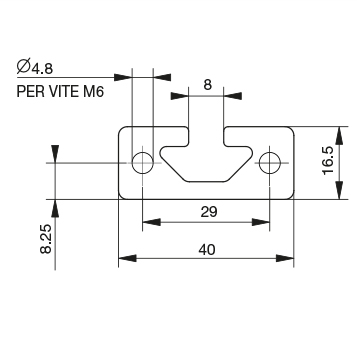 Profilo 40×16,5 – 1 cava