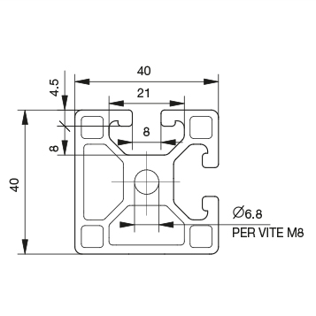 Profilo 40×40 – 2 cave leggero