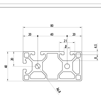 Profilo 40×80 – 3 cave leggero