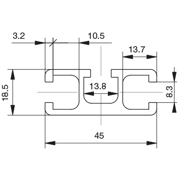 Profilo 18,5×45 – 3 cave