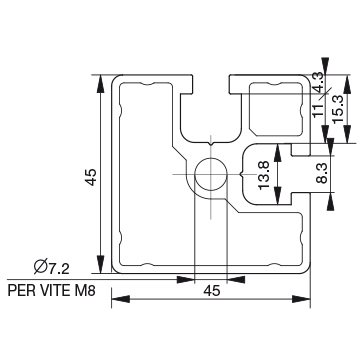 Profilo 45×45 – 2 cave leggero