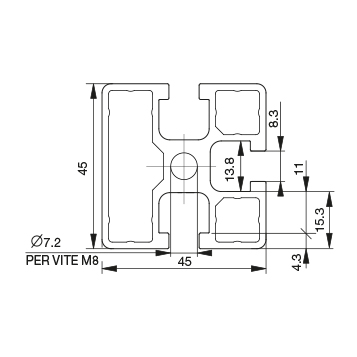 Profilo 45×45 – 3 cave leggero