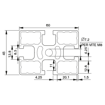 Profilo 45×60 – 4 cave leggero