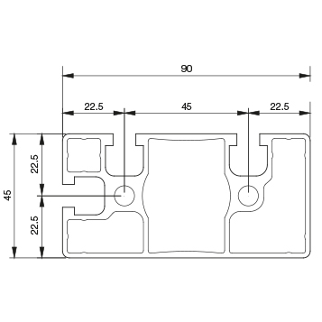 Profilo 45×90 – 3 cave leggero