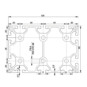 Profilo 80×120 – 10 cave leggero