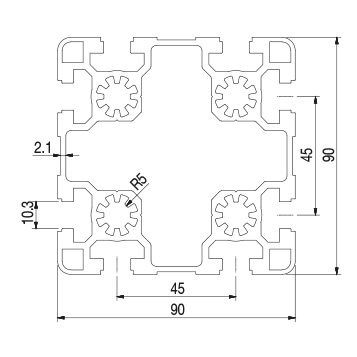 Profilo 90×90 – 8 cave Cava 10