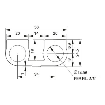 Profilo 23,5×56 per distribuzione pneumatica