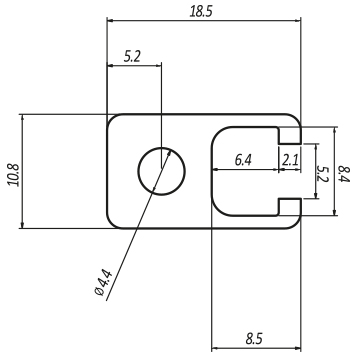 Profilo 10,8×18,5 – 1 cava ≠ 6