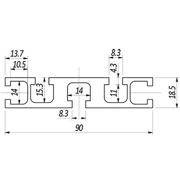 Profilo 18,5×90 – 5 cave pesante