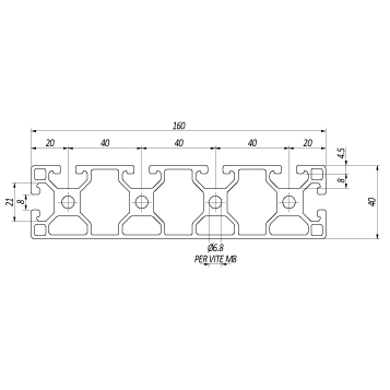 Profilo 40×160 – 6 Cave Leggero