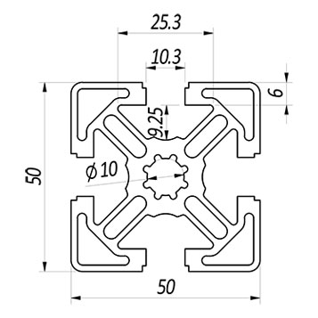 Profilo 50×50 – 4 Cave ≠10