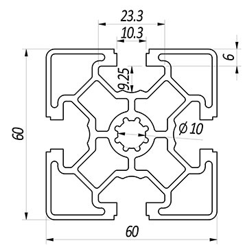 Profilo 60×60 – 4 Cave ≠ 10