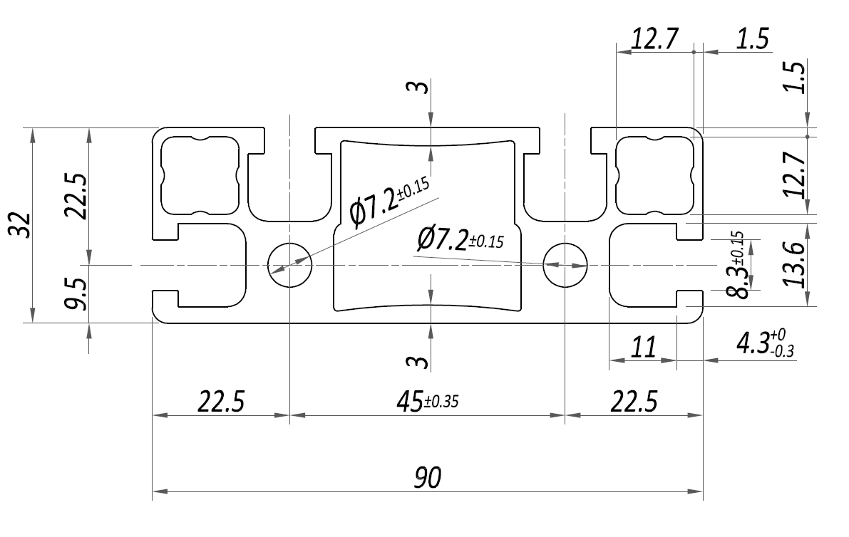 Profilo 32×90 – 4 cave