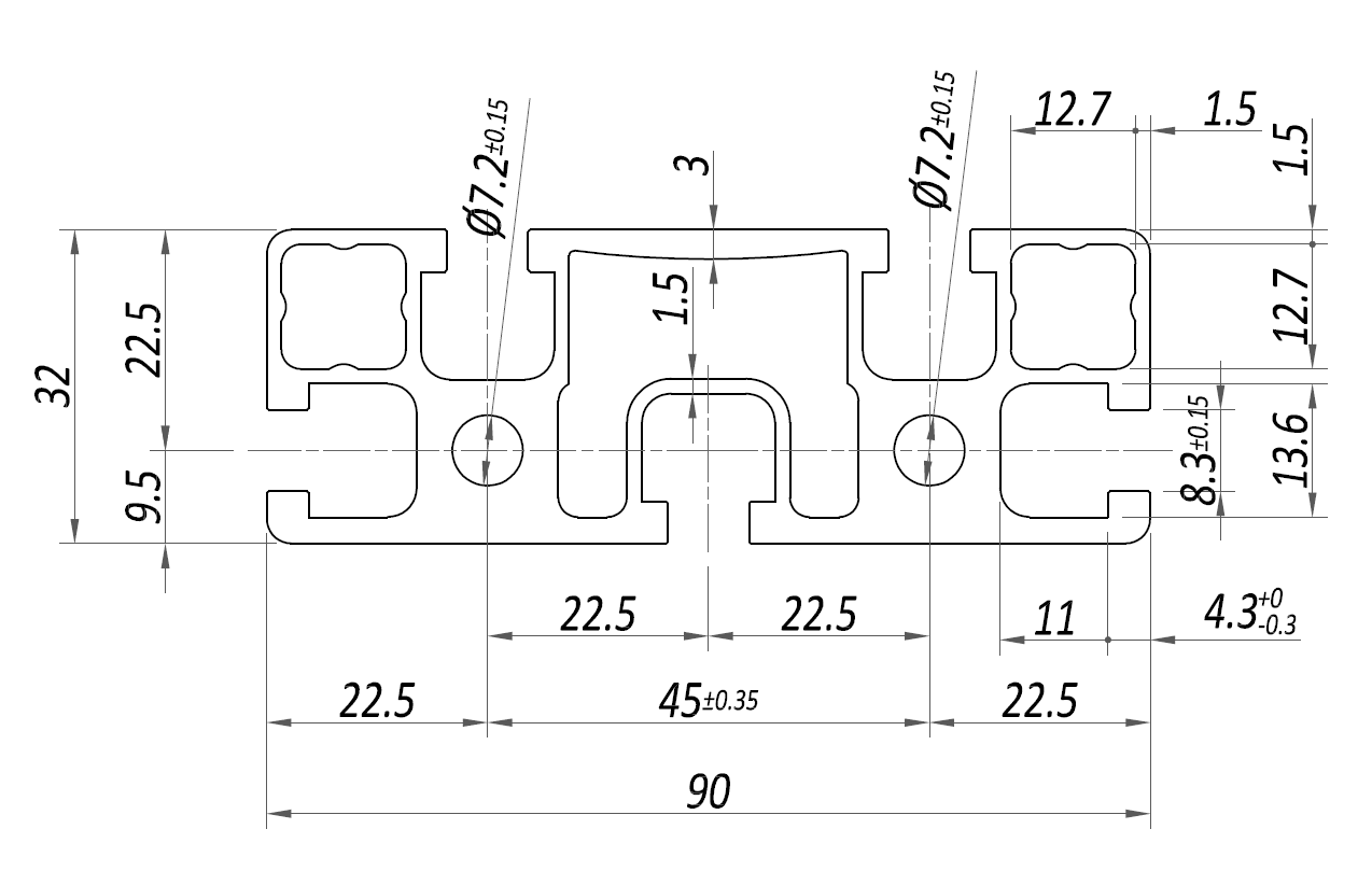 Profilo 32×90 – 5 cave