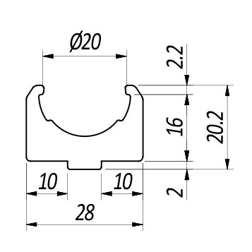 Profilo contenimento tondo 20