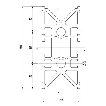 Profilo guida a V 90° 60×130