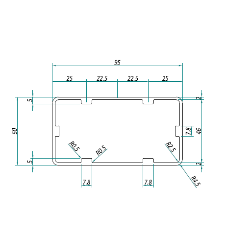 PROF.TELESCOPICO 50X95 L PER 45X90