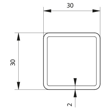 Profilo 30×30 tubolare