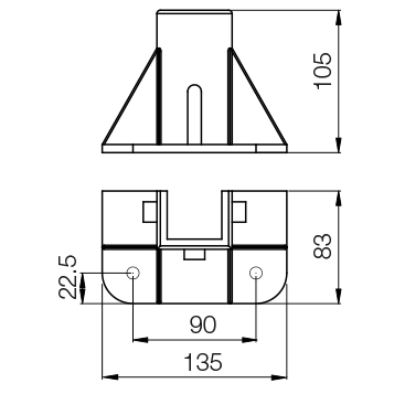 Base di ancoraggio al pavimento 40×80