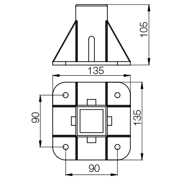 Base di ancoraggio al pavimento 40×40