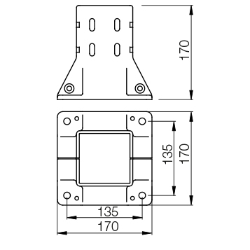 Base di ancoraggio al pavimento 90×90