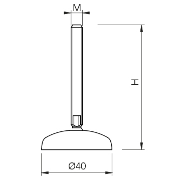 Piede snodato Ø40