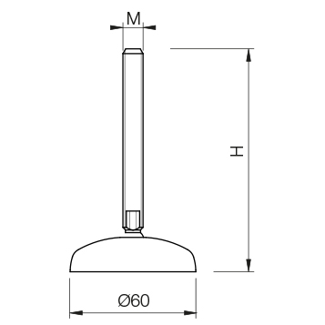 Piede snodato Ø60