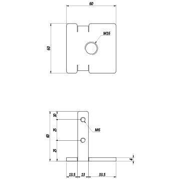 Piastra di fissaggio piedi 60×60 Fast Line