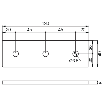 Piatto di giunzione 40×130