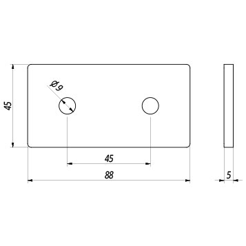 Piatto di giunzione 45×90