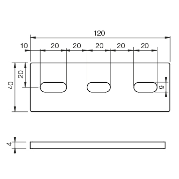 Piatto di giunzione 40×120