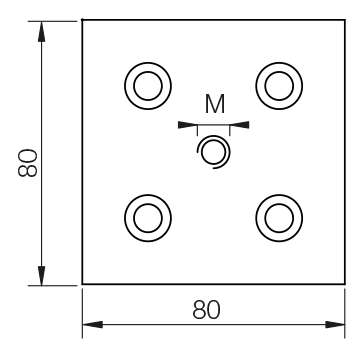 Piastra di fissaggio piedi 80×80