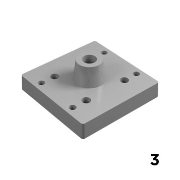 Piastra di fissaggio piedi e ruote 90×90