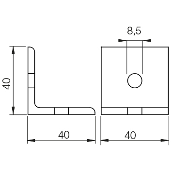 Angolare leggero 40×40