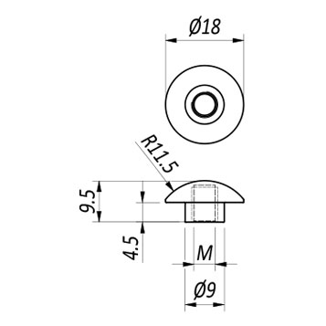 Boccola Filettata M4- M5 -M6 Cieca