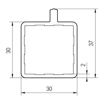 Profilato scorrevole 30×30 1 binario