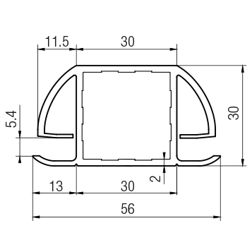 Profilo Q.30 2VL SENZA GUARNIZIONE