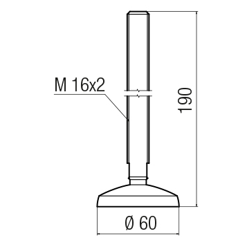 Piede snodato M16 d.60 / h.190