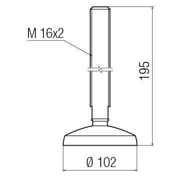 Piede snodato M16 d.102 / h.195